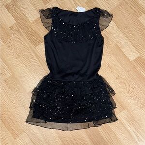 Black Sparkle Halloween Costume with Glittery Details. Sparkly Comfy Fun